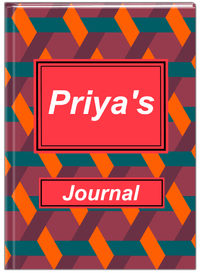 Thumbnail for Personalized Trellis II Journal - Purple and Orange - Rectangle Nameplate - Front View
