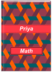 Thumbnail for Personalized Trellis II Journal - Purple and Orange - Ribbon Nameplate - Front View