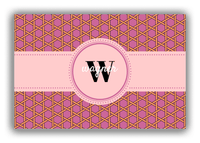 Thumbnail for Personalized Trellis Canvas Wrap & Photo Print I - Pink with Circle Ribbon Nameplate - Front View