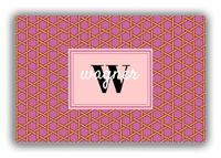 Thumbnail for Personalized Trellis Canvas Wrap & Photo Print I - Pink with Rectangle Nameplate - Front View