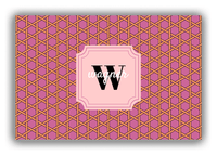 Thumbnail for Personalized Trellis Canvas Wrap & Photo Print I - Pink with Stamp Nameplate - Front View