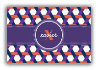 Thumbnail for Personalized Trellis Canvas Wrap & Photo Print II - Purple with Circle Ribbon Nameplate - Front View