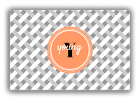 Thumbnail for Personalized Trellis Canvas Wrap & Photo Print III - Grey with Circle Nameplate - Front View
