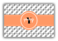 Thumbnail for Personalized Trellis Canvas Wrap & Photo Print III - Grey with Circle Ribbon Nameplate - Front View