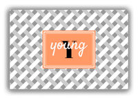 Thumbnail for Personalized Trellis Canvas Wrap & Photo Print III - Grey with Rectangle Nameplate - Front View