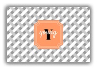 Thumbnail for Personalized Trellis Canvas Wrap & Photo Print III - Grey with Stamp Nameplate - Front View