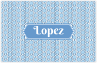 Thumbnail for Personalized Trellis Placemat - Navy and Light Blue - Glacier Decorative Rectangle Frame -  View