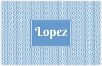 Thumbnail for Personalized Trellis Placemat - Navy and Light Blue - Glacier Rectangle Frame -  View