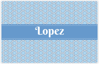Thumbnail for Personalized Trellis Placemat - Navy and Light Blue - Glacier Ribbon Frame -  View