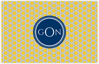 Thumbnail for Personalized Trellis Placemat - Navy and Mustard - Navy Circle Frame -  View