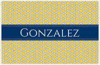 Thumbnail for Personalized Trellis Placemat - Navy and Mustard - Navy Ribbon Frame -  View