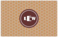 Thumbnail for Personalized Trellis Placemat - Light Brown and Champagne - Brown Circle Frame -  View