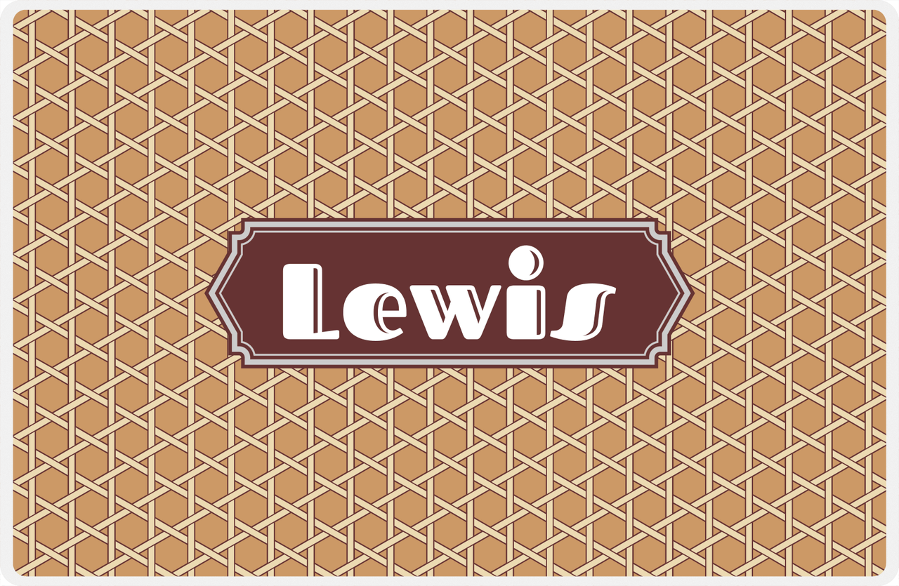 Personalized Trellis Placemat - Light Brown and Champagne - Brown Decorative Rectangle Frame -  View