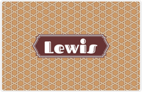 Thumbnail for Personalized Trellis Placemat - Light Brown and Champagne - Brown Decorative Rectangle Frame -  View