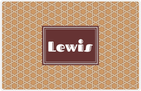 Thumbnail for Personalized Trellis Placemat - Light Brown and Champagne - Brown Rectangle Frame -  View