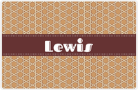 Thumbnail for Personalized Trellis Placemat - Light Brown and Champagne - Brown Ribbon Frame -  View