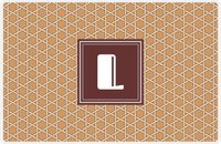Thumbnail for Personalized Trellis Placemat - Light Brown and Champagne - Brown Square Frame -  View