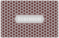 Thumbnail for Personalized Trellis Placemat - Brown and White - Light Grey Decorative Rectangle Frame -  View