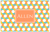 Thumbnail for Personalized Trellis II Placemat - Viking Blue and Mustard - Tangerine Rectangle Frame -  View