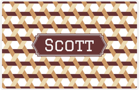 Thumbnail for Personalized Trellis II Placemat - Light Brown and Champagne - Brown Decorative Rectangle Frame -  View