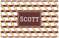 Thumbnail for Personalized Trellis II Placemat - Light Brown and Champagne - Brown Rectangle Frame -  View