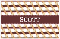 Thumbnail for Personalized Trellis II Placemat - Light Brown and Champagne - Brown Ribbon Frame -  View