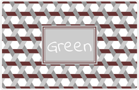 Thumbnail for Personalized Trellis II Placemat - Brown and White - Light Grey Rectangle Frame -  View