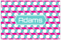 Thumbnail for Personalized Trellis II Placemat - Hot Pink and White - Viking Blue Decorative Rectangle Frame -  View