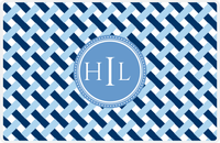 Thumbnail for Personalized Trellis III Placemat - Navy and Light Blue - Glacier Circle Frame -  View