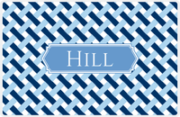 Thumbnail for Personalized Trellis III Placemat - Navy and Light Blue - Glacier Decorative Rectangle Frame -  View