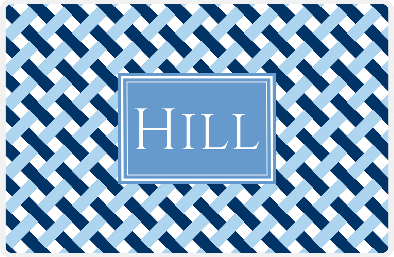 Personalized Trellis III Placemat - Navy and Light Blue - Glacier Rectangle Frame -  View