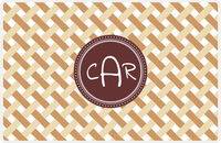 Thumbnail for Personalized Trellis III Placemat - Light Brown and Champagne - Brown Circle Frame -  View