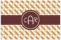 Thumbnail for Personalized Trellis III Placemat - Light Brown and Champagne - Brown Circle Frame with Ribbon -  View