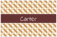 Thumbnail for Personalized Trellis III Placemat - Light Brown and Champagne - Brown Ribbon Frame -  View