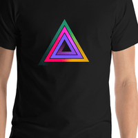 Thumbnail for Triangle T-Shirt - Black - Shirt Close-Up View