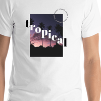 Thumbnail for Tropical Palm Trees T-Shirt - White - Shirt Close-Up View