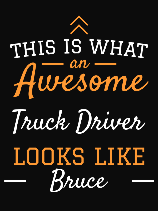 Personalized Truck Driver T-Shirt - Black - Decorate View
