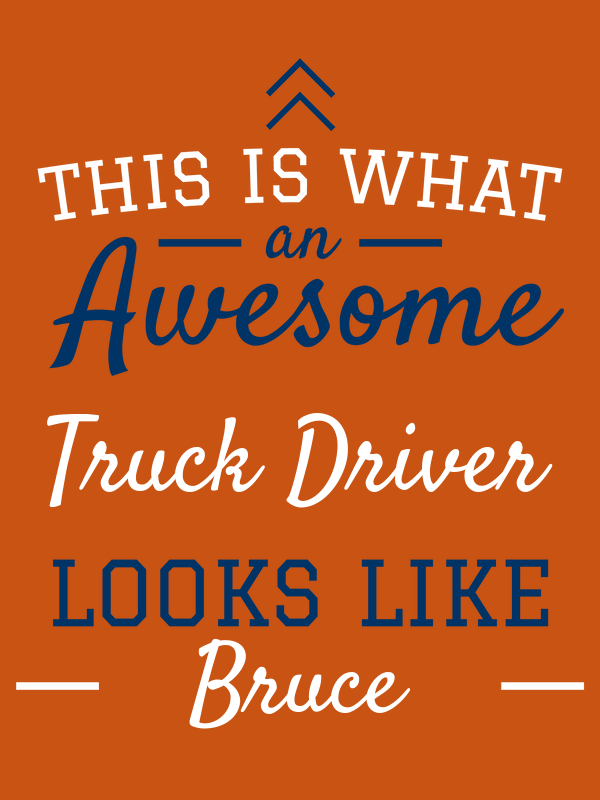 Personalized Truck Driver T-Shirt - Orange - Decorate View