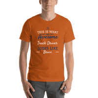Thumbnail for Personalized Truck Driver T-Shirt - Orange - Shirt View