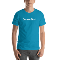 Thumbnail for Personalized T-Shirt - Aqua - Your Custom Text - Shirt View