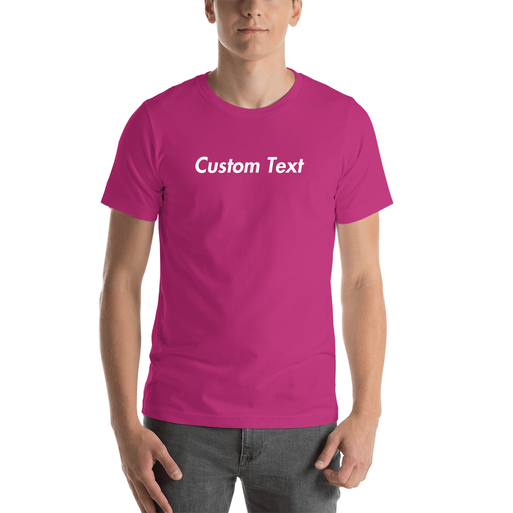 Personalized T-Shirt - Berry - Your Custom Text - Shirt View