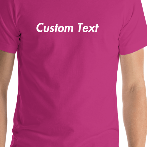 Personalized T-Shirt - Berry - Your Custom Text - Shirt Close-Up View
