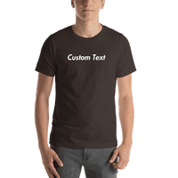 Thumbnail for Personalized T-Shirt - Brown - Your Custom Text - Shirt View