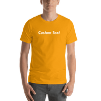 Thumbnail for Personalized T-Shirt - Gold - Your Custom Text - Shirt View