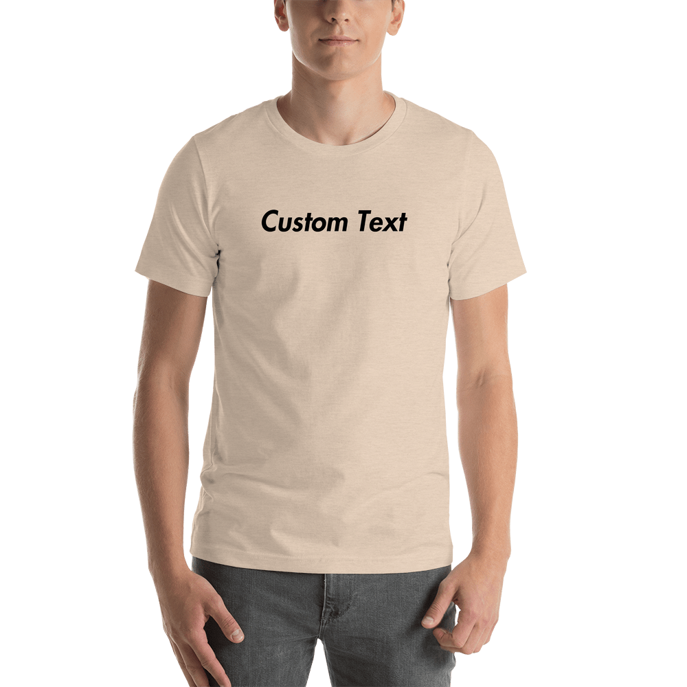 Personalized T-Shirt - Heather Dust - Your Custom Text - Shirt View