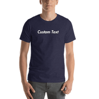 Thumbnail for Personalized T-Shirt - Heather Midnight Navy - Your Custom Text - Shirt View