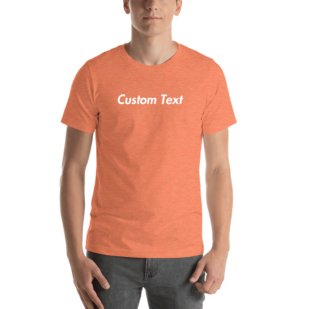 Personalized T-Shirt - Heather Orange - Your Custom Text - Shirt View
