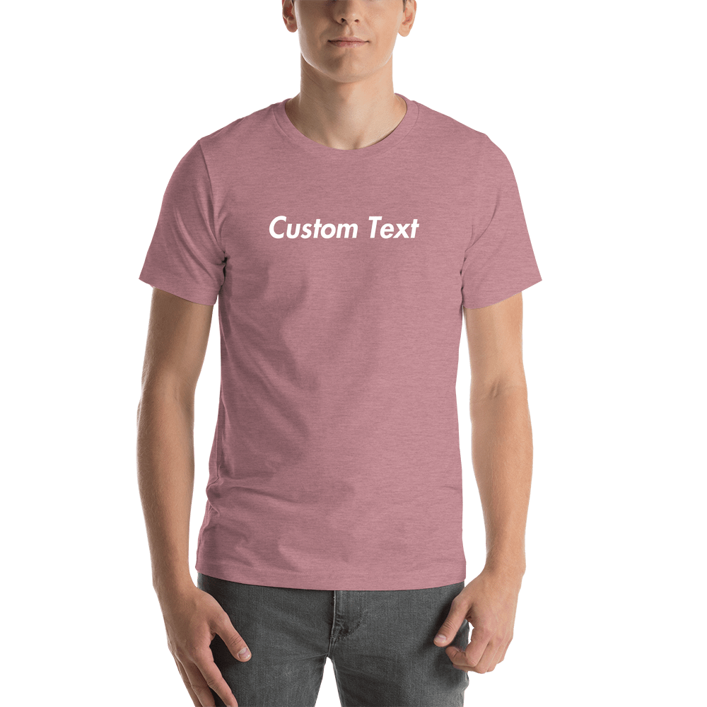 Personalized T-Shirt - Heather Orchid - Your Custom Text - Shirt View