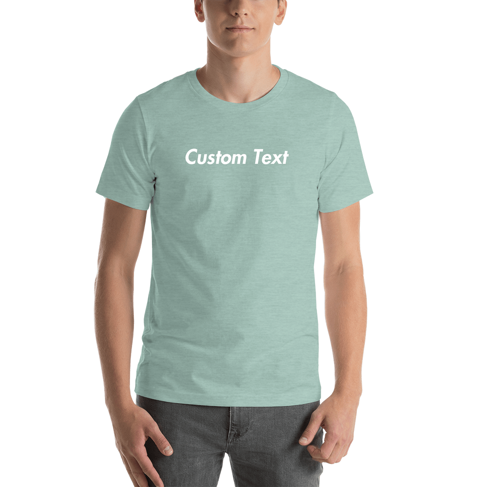 Personalized T-Shirt - Heather Prism Dusty Blue - Your Custom Text - Shirt View