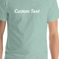 Thumbnail for Personalized T-Shirt - Heather Prism Dusty Blue - Your Custom Text - Shirt Close-Up View